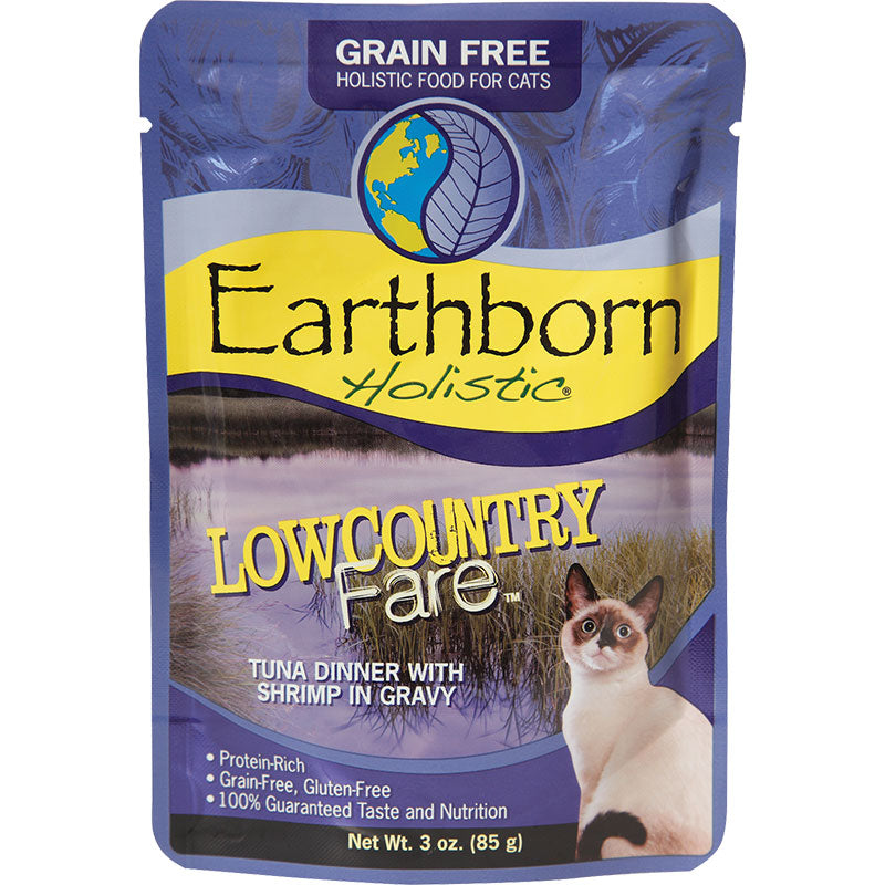 Earthborn Cat Grain-Free Lowcountry Fare Tuna Dinner with Shrimp in in Gravy Pouch 3oz, (Case of 24)