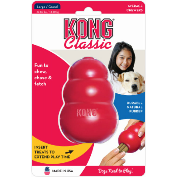 KONG T1 Classic All-Natural Rubber Dog Toy, Red, Large