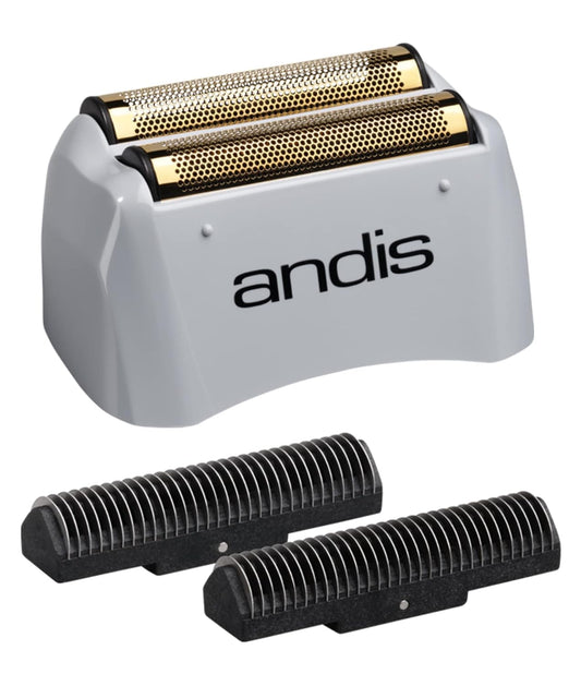Andis 17155, Pro Shaver Replacement Foil & Cutter - Compatibles With Andis Models, Super Soft Gold Titanium Cutters - For Close Cutting, Smooth Shaving, No Bumps/Irritation, Zero Finish Ð Gray