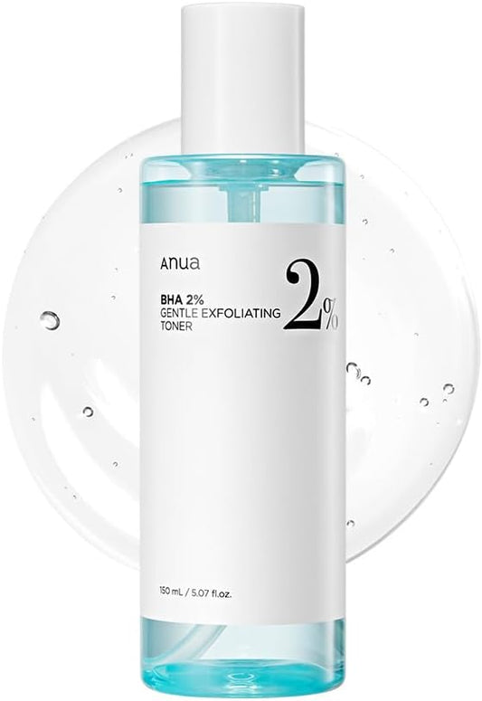 ANUA BHA 2% Gentle Exfoliating Toner, Mild Facial Exfoliant, Salicylic Acid for Pores and Sebum, Teatree Extract, Hyaluronic Acid, Ceramides (150ml / 5.07 fl.oz.)