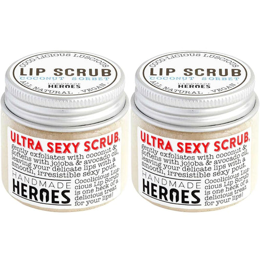 100% Natural Lip Scrub for Soft, Smooth Lips, Vegan Lip Scrub Gentle Exfoliator for Chapped and Dry Lips. 2 pc Coconut Lip Exfoliator Set lip exfoliator.