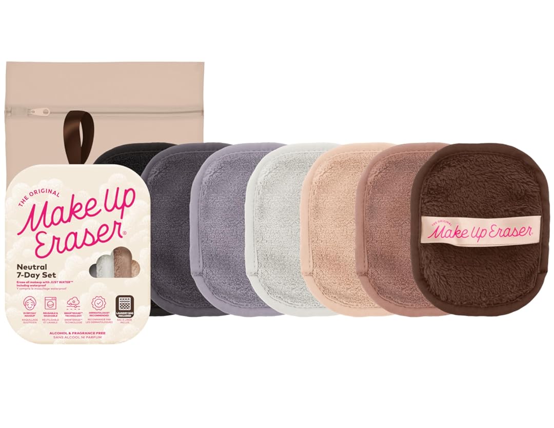MakeUp Eraser, 7-Day Set, Erase All Makeup With Just Water, Including Waterproof Mascara, Eyeliner, Foundation, Lipstick, and More!
