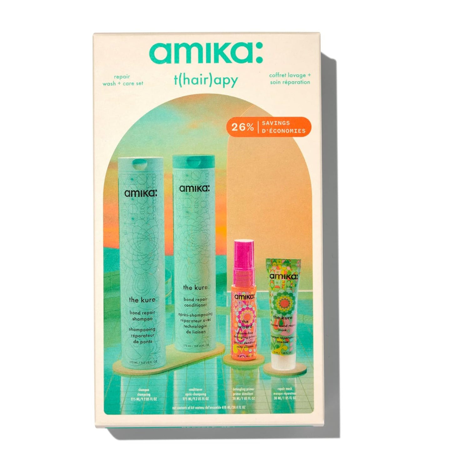 amika t(hair) apy repair wash + care hair set