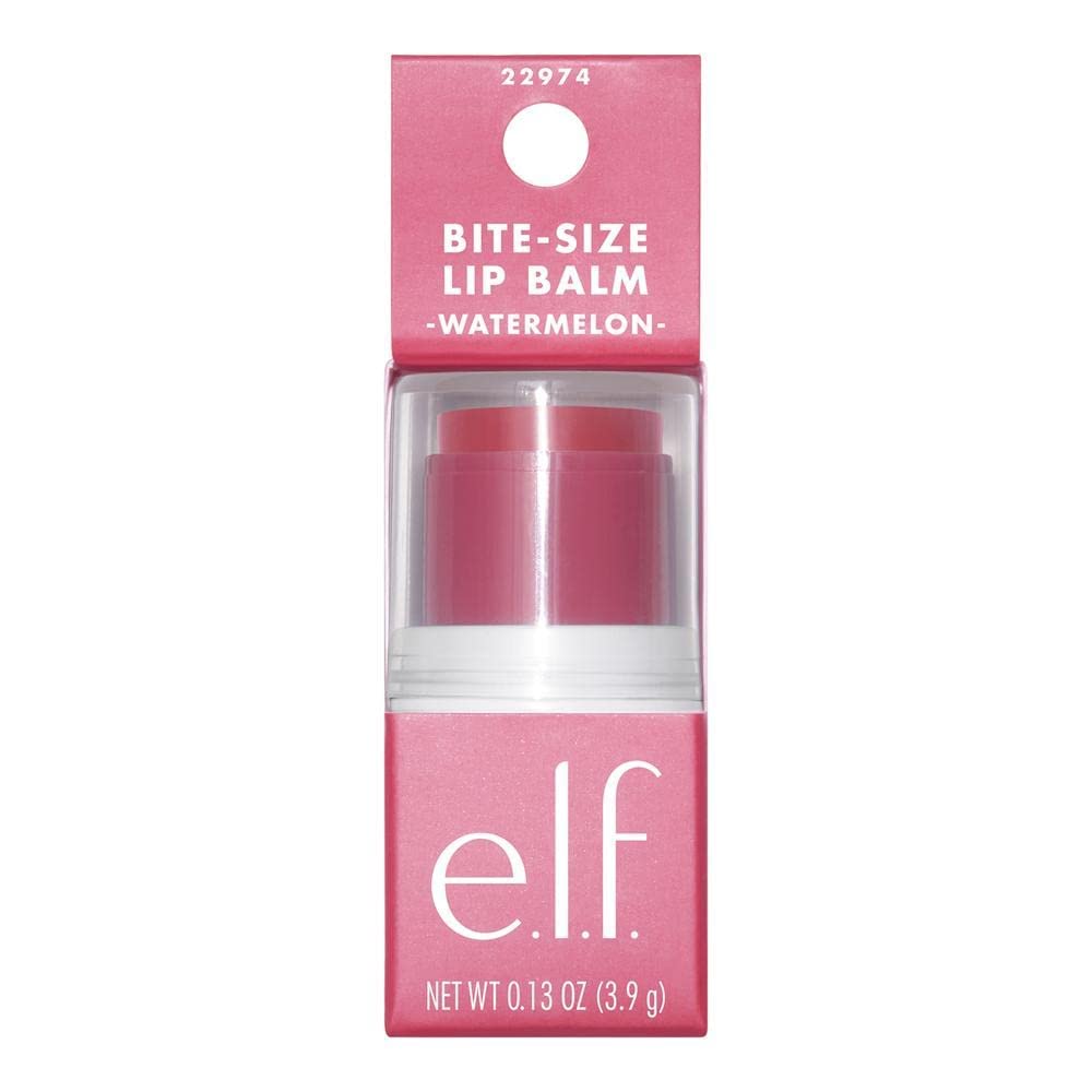 e.l.f. Bite-Size Lip Balm, Moisturizing Formula for Smoother & Softer Lips, Mini Tinted Chapstick, Watermelon, 0.13 Oz