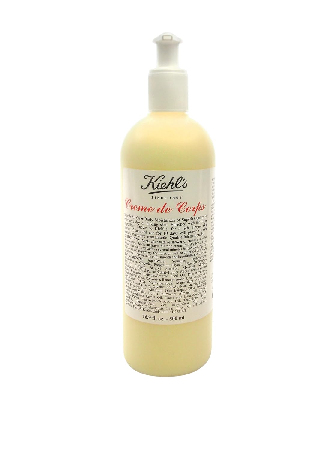 Kiehl's Creme De Corps for Unisex Body Moisturizer, 16.9 Ounce