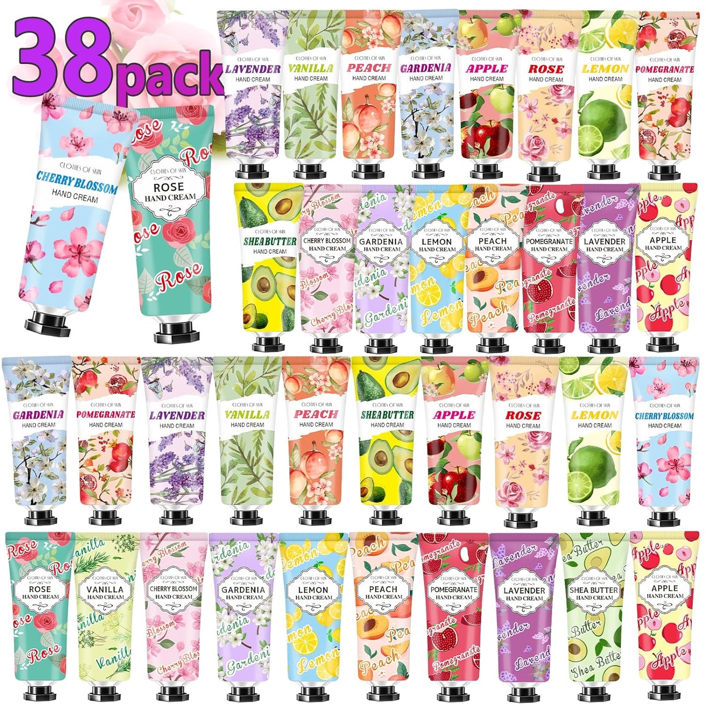 38 Pack Hand Cream for Women Gifts ,Travel Size Lotion Valentine's Day Gifts Birthday Gifts for Women,Moisturizing Hand Lotion for Dry Cracked Hands,Small Appreciation Gifts Bulk Gifts for Women