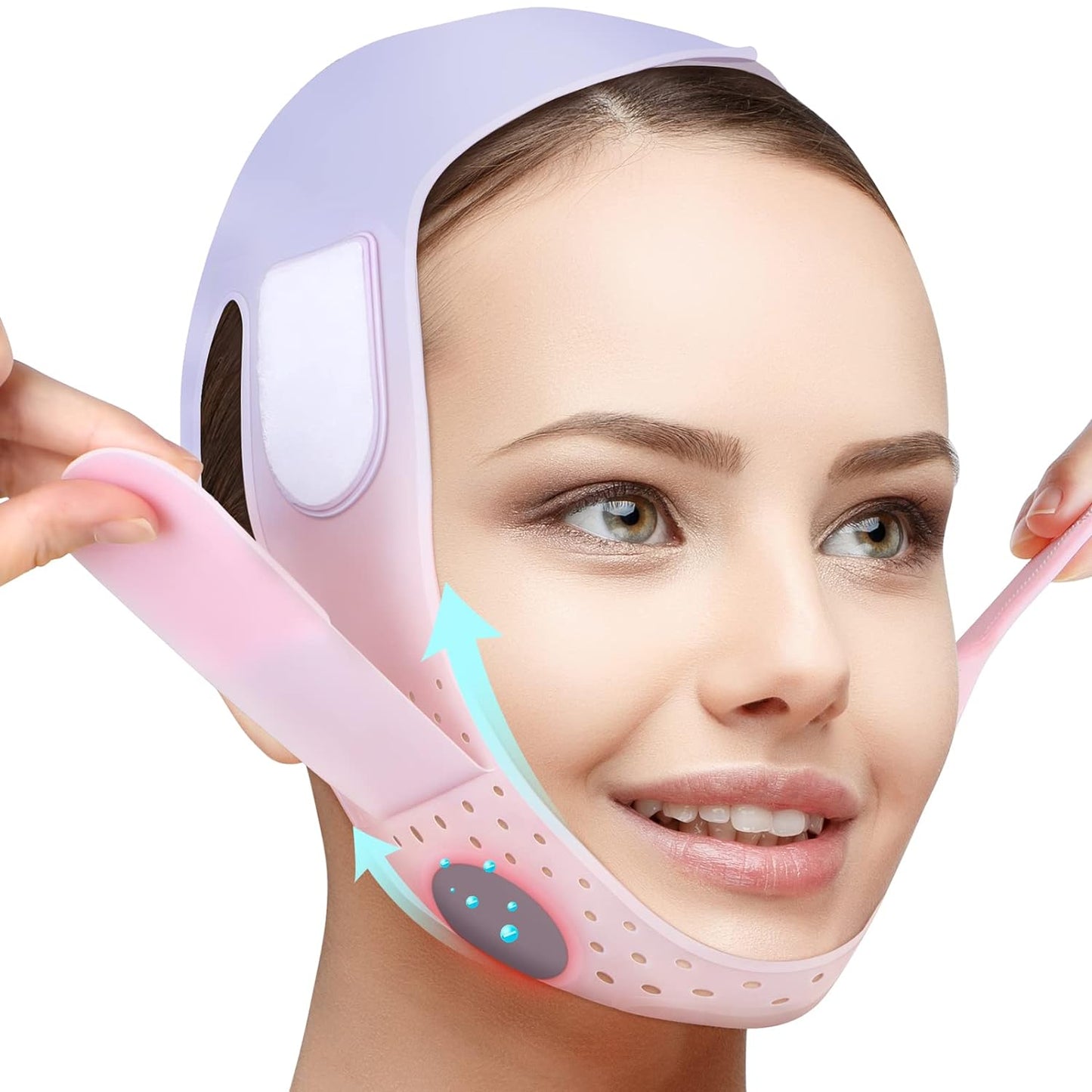 JUSRON V Line Face Lifting Tape Face Strap, Soft Silicone Chin Strap Face Shaper to Removing Double Chin for Women and Men