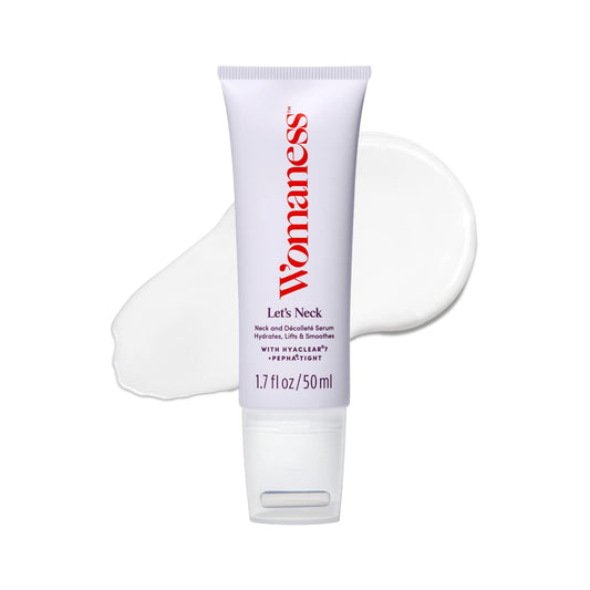 Womaness Let's Neck Firming and Tightening Serum - Roll On Firming Neck Cream & Crepey Skin Treatment to Smooth DŽcolletŽ Area - Daily Skin Tightening Cream for Fine Lines and Wrinkles (50ml)