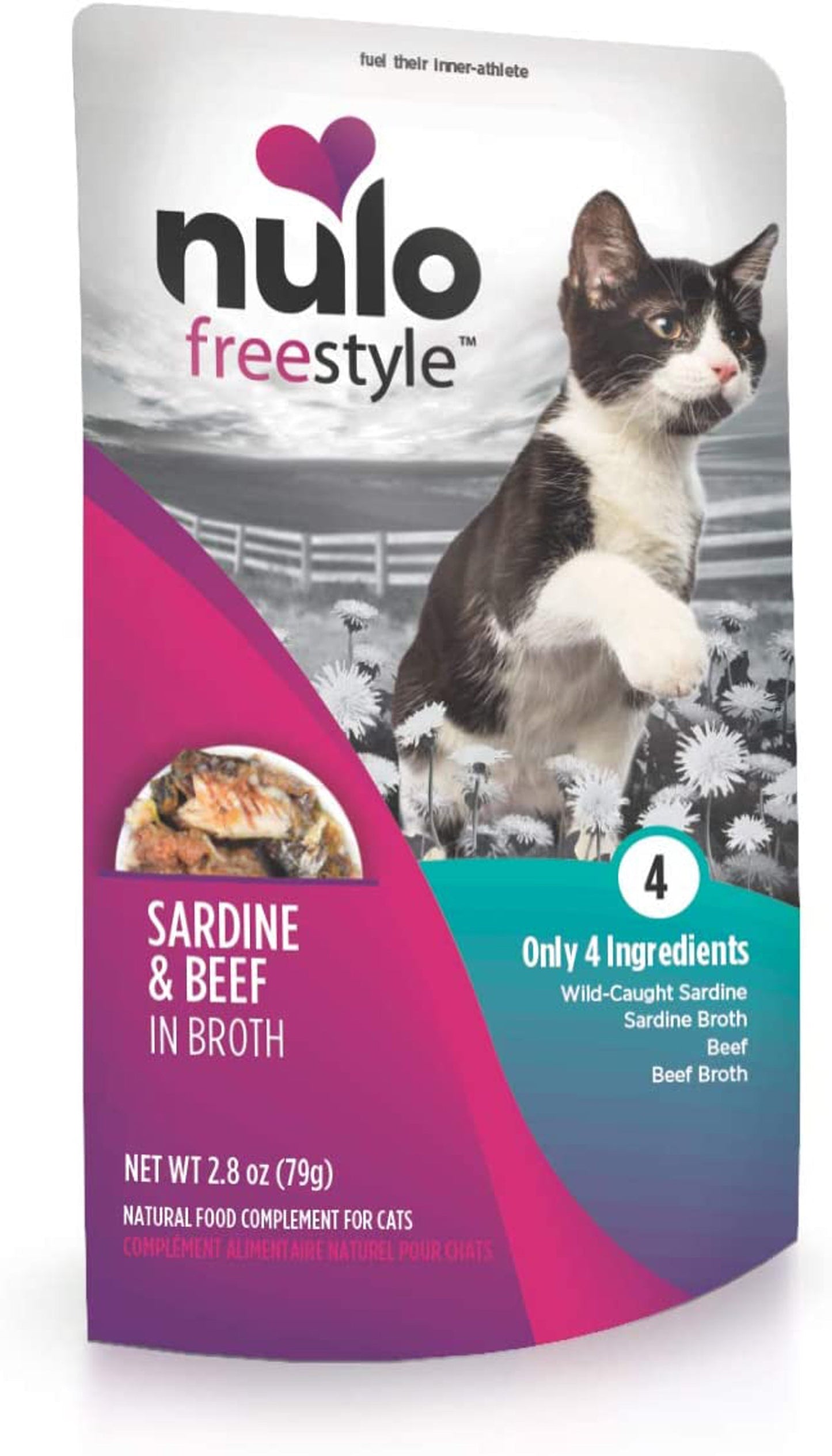 Nulo Sardine and Beef in Broth Pouch Cat Wet Food 2.8 oz 24 Pack