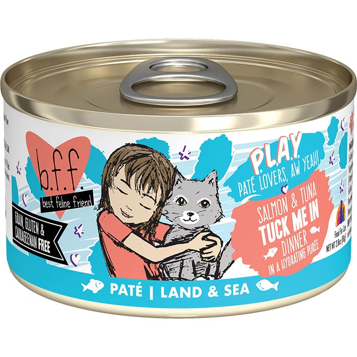 BFF Cat Play Salmon and Tuna Tuck Me In Dinner 2.8oz. (Case Of 12)