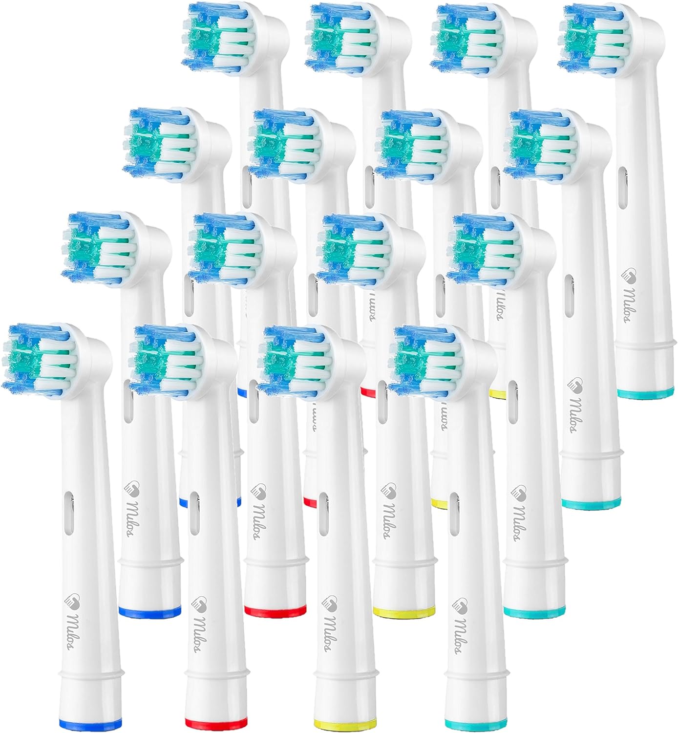 Milos Electric Toothbrush Heads - 16 Pack, Professional Toothbrush Replacement Heads, Compatible with Oral-B Toothbrushes