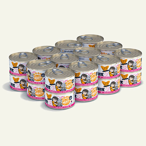 BFF Cat Originals Tuna and Salmon Soulmates Tuna and Salmon Dinner in Gele 3oz, (Case Of 24)