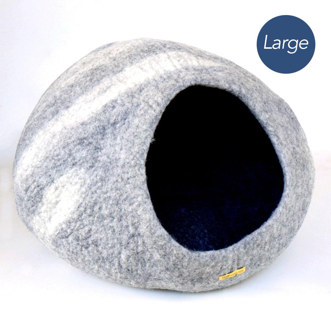 Large Cat Cave - Grey Stone Cocoon