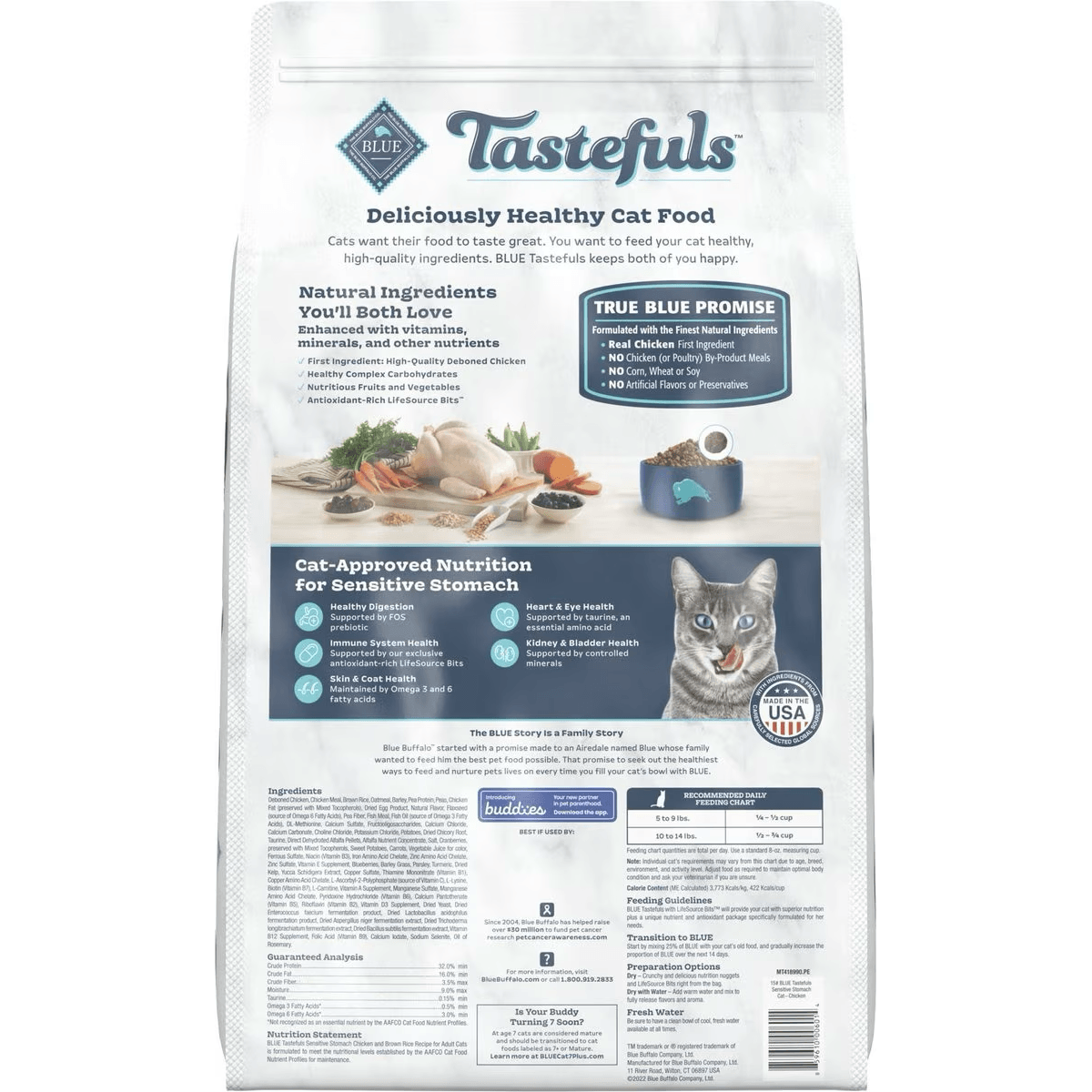 Blue Buffalo Tastefuls Sensitive Stomach Natural Chicken Adult Dry Cat Food