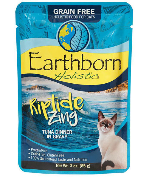 Earthborn Cat Grain-Free Riptide Zing Tuna Dinner in Gravy Pouch 3oz, (Case of 24)