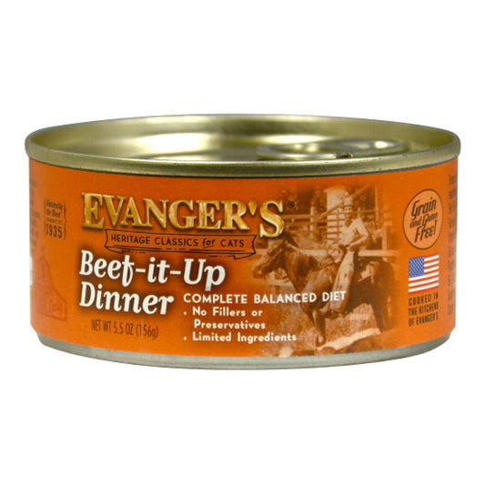 Evangers Heritage Classic Beef It Up Dinner Canned Cat Wet Food 5,5 oz 24 Pack