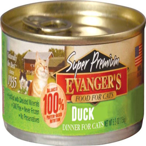 Evangers Super Premium Duck Dinner Canned Cat Wet Food 5,5 oz 24 Pack