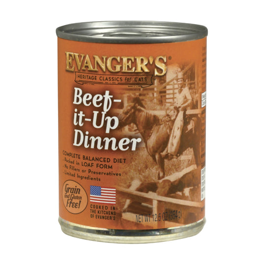 Evangers Heritage Classic Beef It Up Dinner Canned Cat Wet Food 12,8 oz 12 Pack