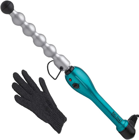 Bed Head Rock N Roller Clamp Free 2-in-1 Curling Wand | Round Barrel for Tousled Waves