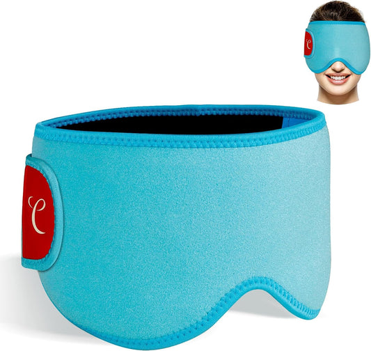 Comfytemp Cooling Eye Mask, 2PCS, Reusable Gel Ice Cold Eye Mask for Puffiness, Hot Cold Pack Wrap for Puffy Eyes, Dark Circles, Dry Eyes, Headache, Migraines, Stress Relief, Blue, FSA HSA Eligible