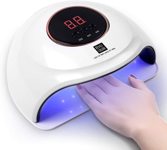 WEVILI UV LED Nail Lamp 72W, Faster Gel Polish Nail Dryer,Professional Gel UV Light for Nails with 3 Timers & Auto Sensor, Gel Polish Light Nail Curing Lamp with LCD Screen for Salon and Home