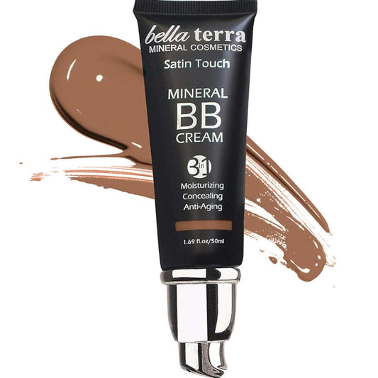 Bellaterra Cosmetics BB Cream, Tinted Moisturizer, Mineral Foundation, All Shades 1.69oz - Dark Tan 107