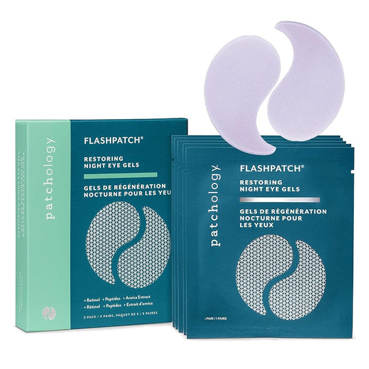 Patchology Restoring Night Eye Gels - Under Eye Patches For Dark Circles and Puffy Eyes Care - Hydrating Eye Mask Patch with Retinol - Eye Bags, Puffiness & Wrinkles Reducer (5 Pairs)