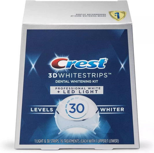 Crest 3D Whitestrips Professional White with Hydrogen Peroxide + LED Light Teeth Whitening Kit - 19 Treatments