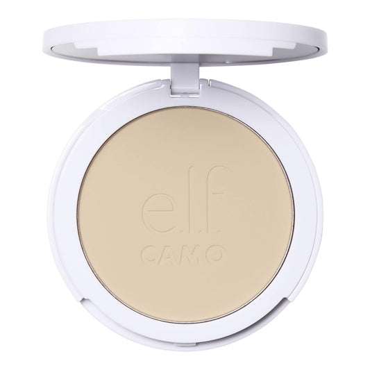 e.l.f. Camo Powder Foundation, Lightweight, Primer-Infused Buildable & Long-Lasting Medium-to-Full Coverage Foundation, Fair 120 N