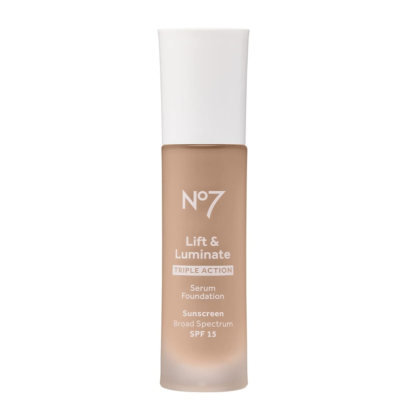 No7 Lift & Luminate Triple Action Serum Foundation - Cool Ivory - Liquid Foundation Makeup with SPF 15 for Dewy, Glowy Base - Radiant Serum Foundation for Mature Skin (30ml)