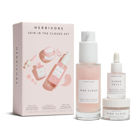 HERBIVORE Pink Cloud Creamy Jelly Cleanser Ð Squalane + Rosewater + Tremella Mushroom, Hydrating Face Wash + Makeup Remover for Sensitive Skin, Vegan