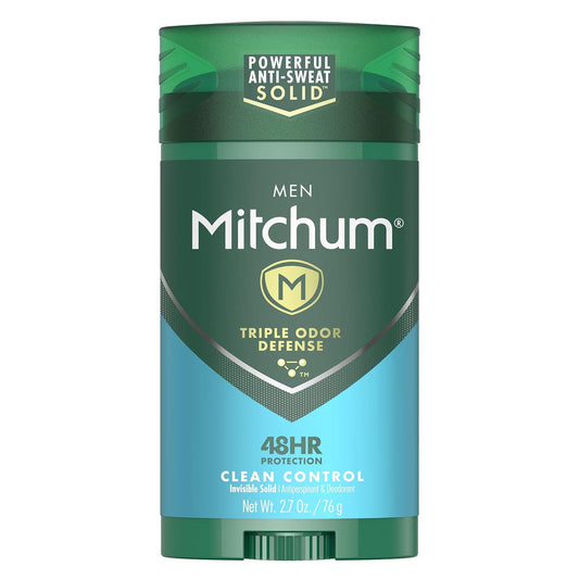 Mitchum Men Triple Odor Defense Anti-Perspirant & Deodorant Ð Clean Control Ð 2.7 Oz. Ð 3ct (Pack of 3)