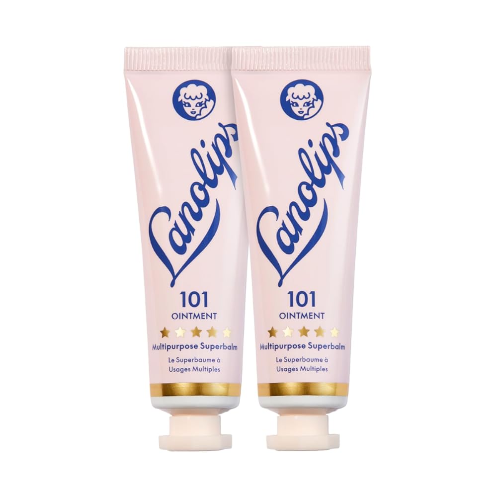 Lanolips 101 Ointment Multi-Balm Duo, Original Superbalm - Contains Pure Lanolin Oil for Smooth, Hydrated, & Healthy Lips - Natural Lip Balm for Dry Lips, Cuticles, & More (2-Pack, 35 oz each)
