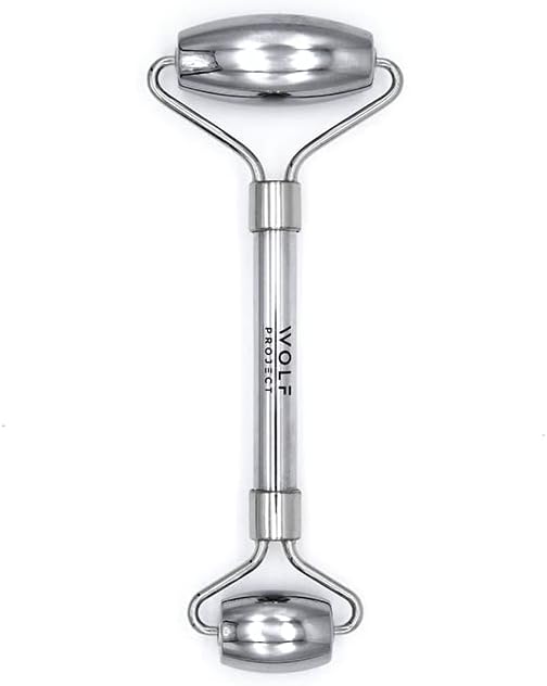 Wolf Project Stainless Steel Face Roller - Helps Reduce Face Puffiness, Massage Face, Neck and Eyes