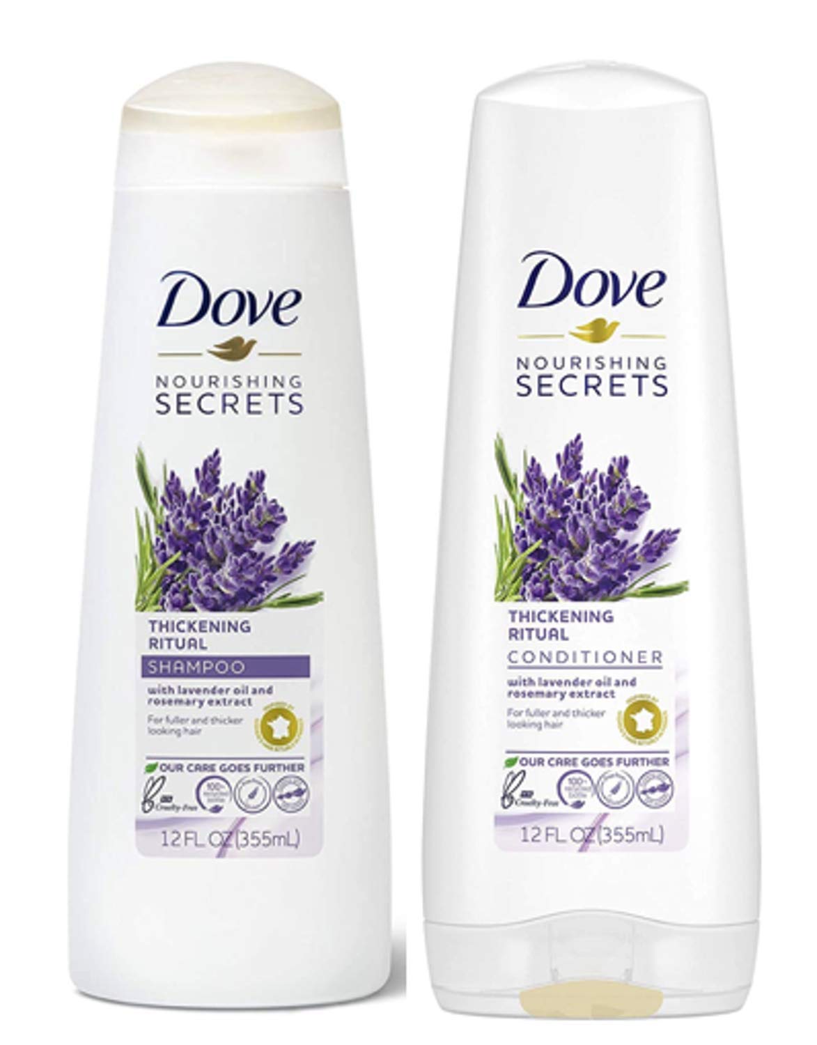 Dove Nourishing Rituals Haircare - Thickening Ritual - Shampoo & Conditioner Set - Net Wt. 12 FL OZ (355 mL) Per Bottle - One Set