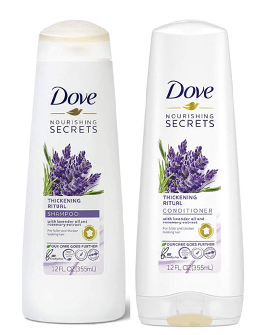 Dove Nourishing Rituals Haircare - Thickening Ritual - Shampoo & Conditioner Set - Net Wt. 12 FL OZ (355 mL) Per Bottle - One Set