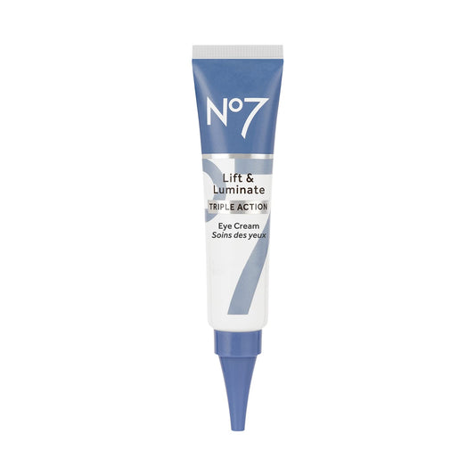 No7 Lift & Luminate Eye Cream - Dark Circles & Puffiness Solution - Shea Butter, Hyaluronic Acid & Ginseng (15ml)
