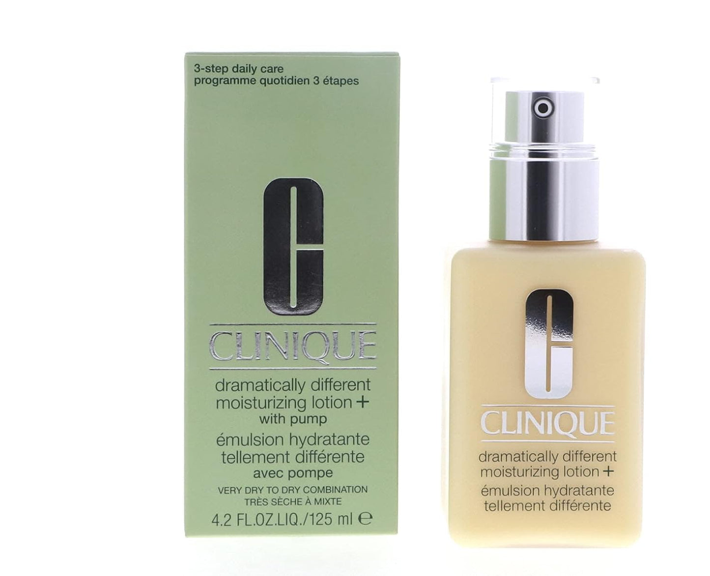 1 Pack Dramatically Different Moisturizing Lotion+ by Clinique with Pump Very Dry to Dry Combination Skin 125ML
