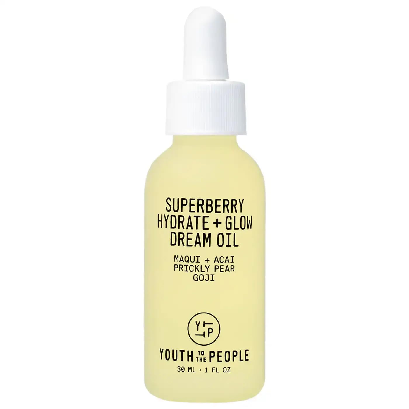 Youth To The People Superberry Hydrating Face Oil for Dry, Glowing Skin - Fast Absorbing Facial Oil & Makeup Primer Made with Prickly Pear, Acai Berry & Jojoba Oil - Clean, Vegan Skincare (1oz)
