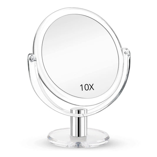 Fabuday Magnifying Makeup Mirror Double Sided, 1X 10X Magnification Mirror, Table Top Vanity Mirror, Transparent