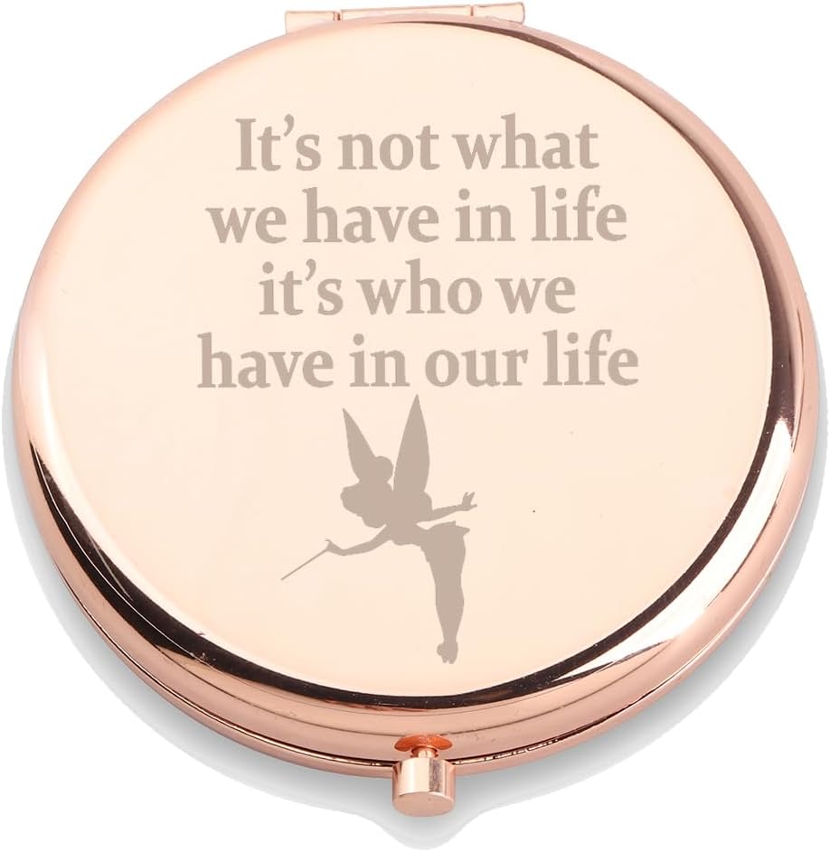 WUSUANED Fairy Tale Pixie Makeup Mirror ItÕs Not What We Have in Life ItÕs Who We Have in Our Life Jewelry Tinkerbell Gift Peter Gift (Pixie Lover Mirror)