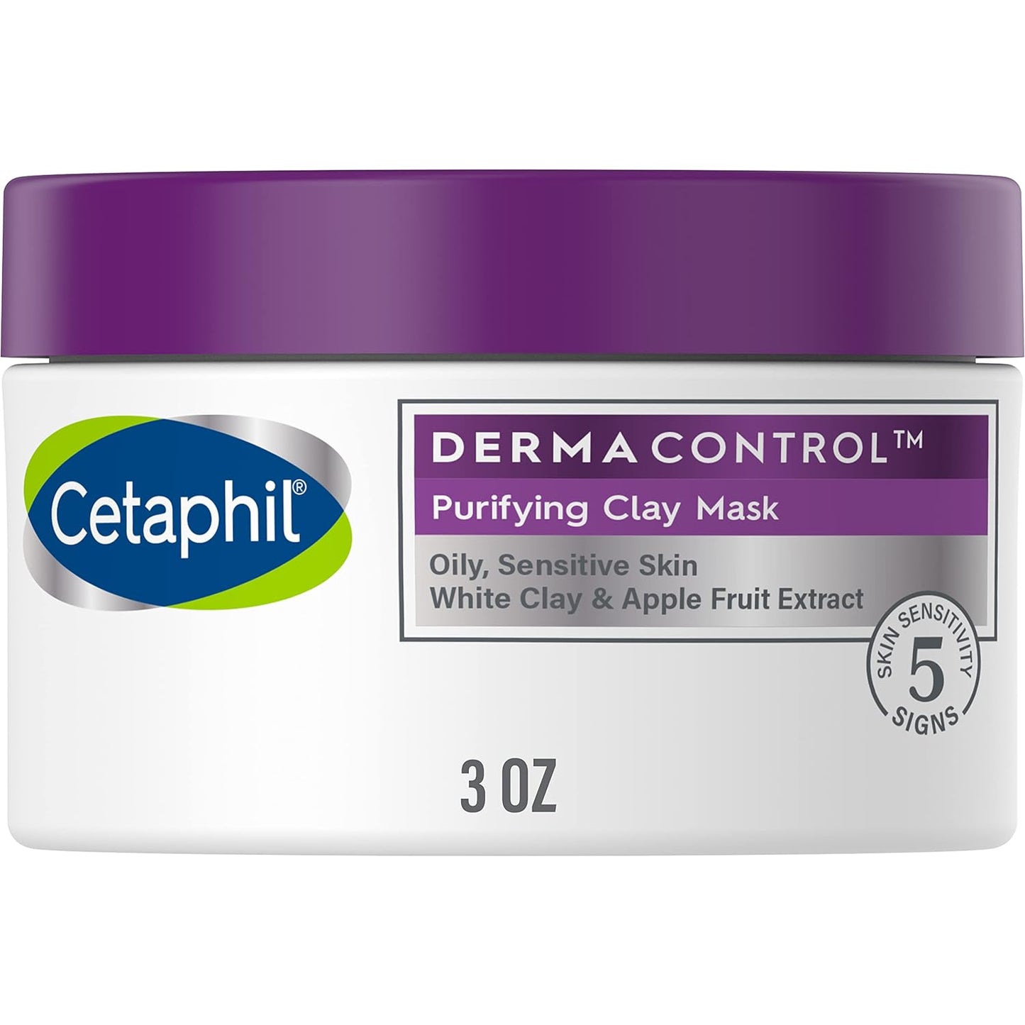 Cetaphil Clay Mask Pro, Dermacontrol Purifying Clay Face Mask with Bentonite Clay for Blackheads and Pores, Designed for Oily, Sensitive Skin, 3 Oz
