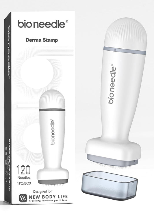 Dr.Pen BioNeedle Microneedling Stamp - Professional Microneedle Pen - Amazing Skin Pen for Face Body - 120 Titanium Pins 0.25mm - Best Derma Roller Alternative