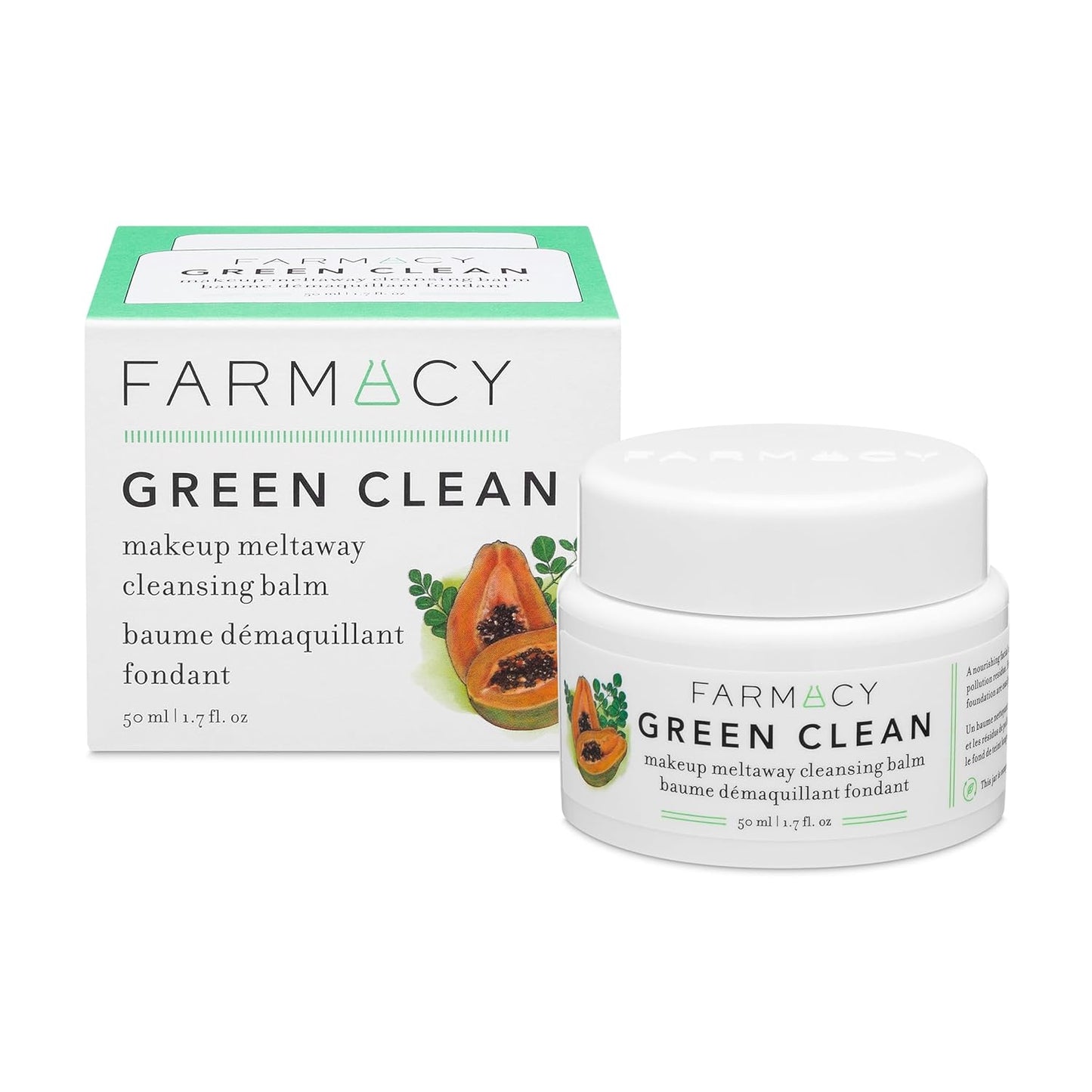 Farmacy Natural Cleansing Balm - Green Clean Makeup Remover Balm - Effortlessly Removes Makeup & SPF - Travel Size 1.7oz Makeup Cleansing Balm