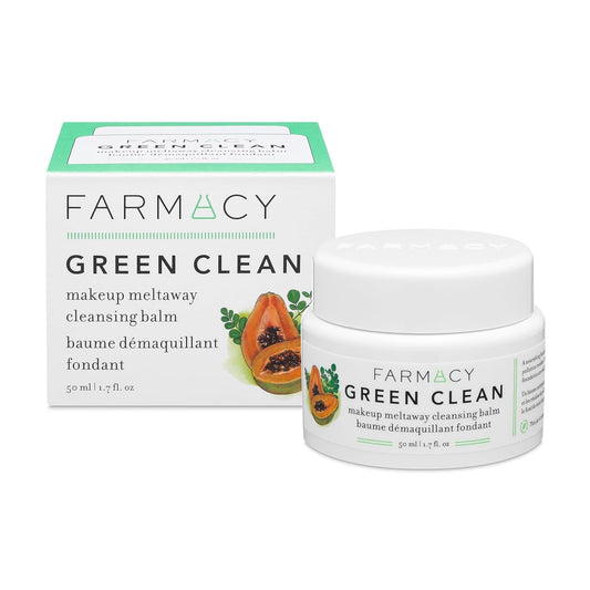 Farmacy Natural Cleansing Balm - Green Clean Makeup Remover Balm - Effortlessly Removes Makeup & SPF - Travel Size 1.7oz Makeup Cleansing Balm