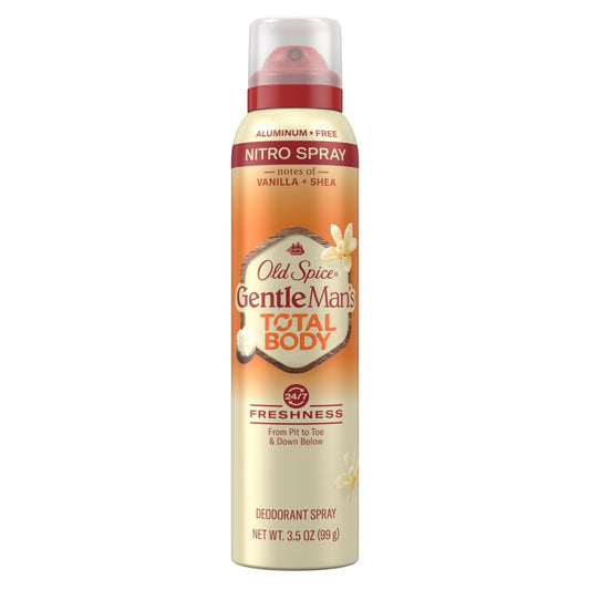 Old Spice Total Body Deodorant Men, Vanilla + Shea, Aluminum Free Deodorant Spray for 24/7 Freshness // Dermatologist Tested Whole Body Deodorant, 3.5 oz
