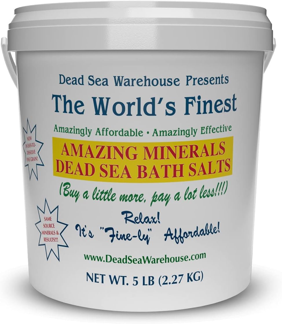 Dead Sea Warehouse Ð Amazing Minerals Dead Sea Bath Salts Ð 5 LBS Ð Highest Mineral Content Ð Moisturize & Soothe Ð Natural Muscle Tension Relief