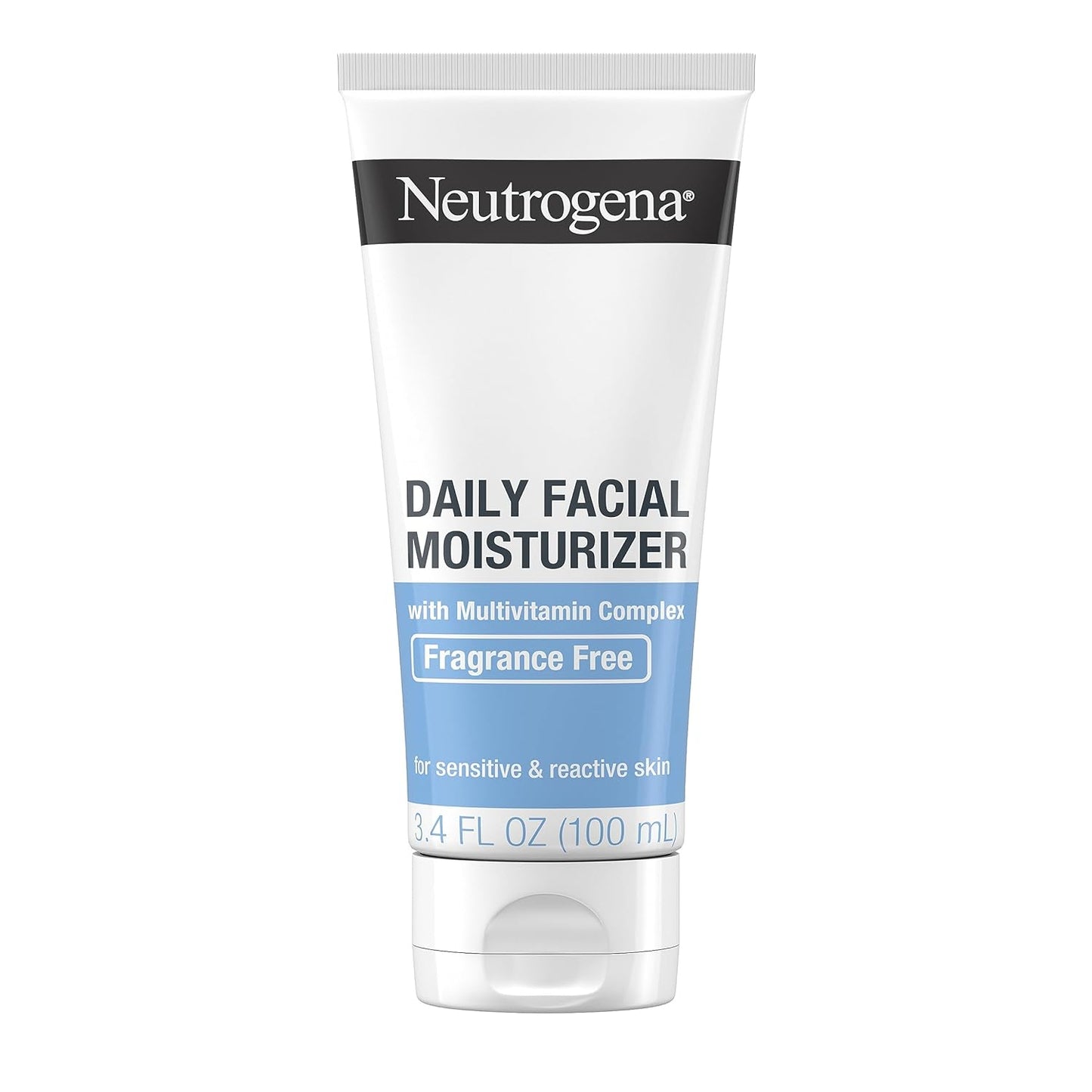 Neutrogena Fragrance Free Daily Facial Moisturizer, Face & Neck Moisturizer for Sensitive Skin with Vitamin B3, Pro-Vitamin B5 & Vitamin E Supports Skin's Dynamic Barrier, 3.4 fl. oz