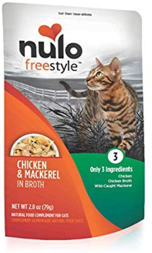 Nulo Chicken and Mackerel in Broth Pouch Cat Wet Food 2.8 oz 24 Pack