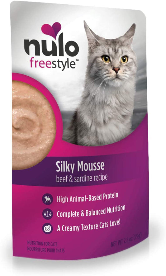 Nulo Cat Silky Mousse Cat Food Beef Sardine 2.8 Ounces